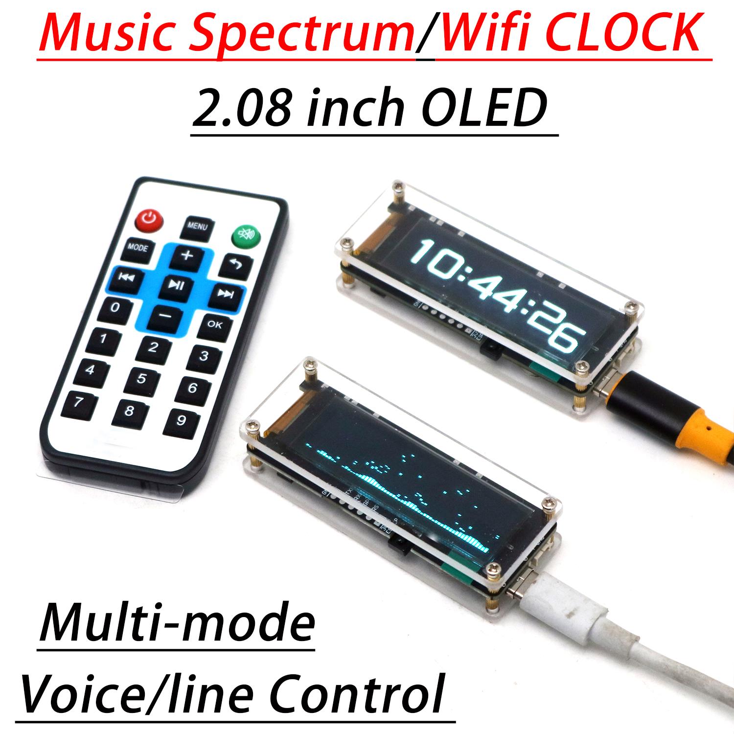 Audio Music Apps - 2,08-дюймовые OLED-часы с аудиоспектральным дисплеем, Wi-Fi,