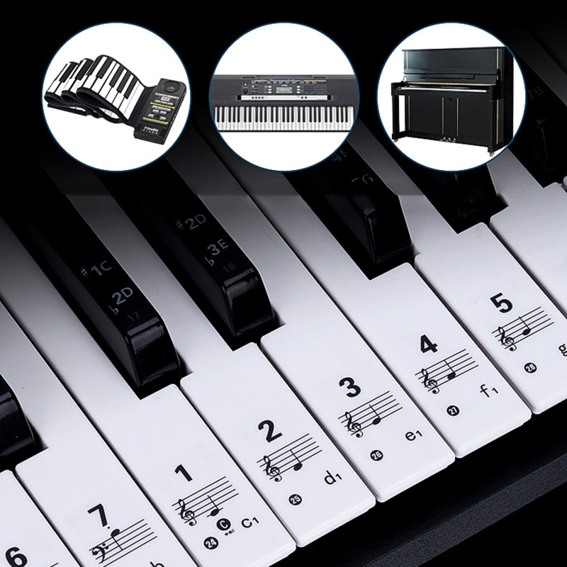 Keyboard Piano 61 Key - Прозрачные съемные наклейки на клавиатуру пианино,