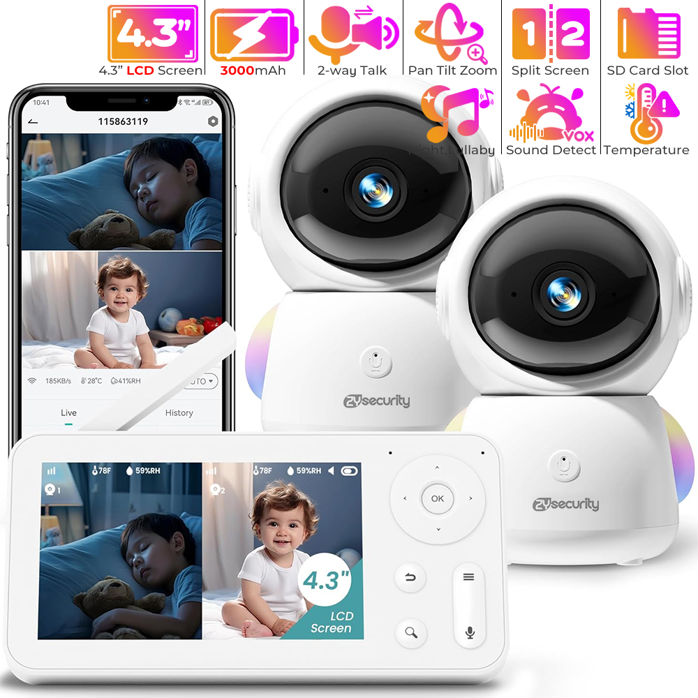 Audio Music Apps - 2K радионяня с 2 камерами и