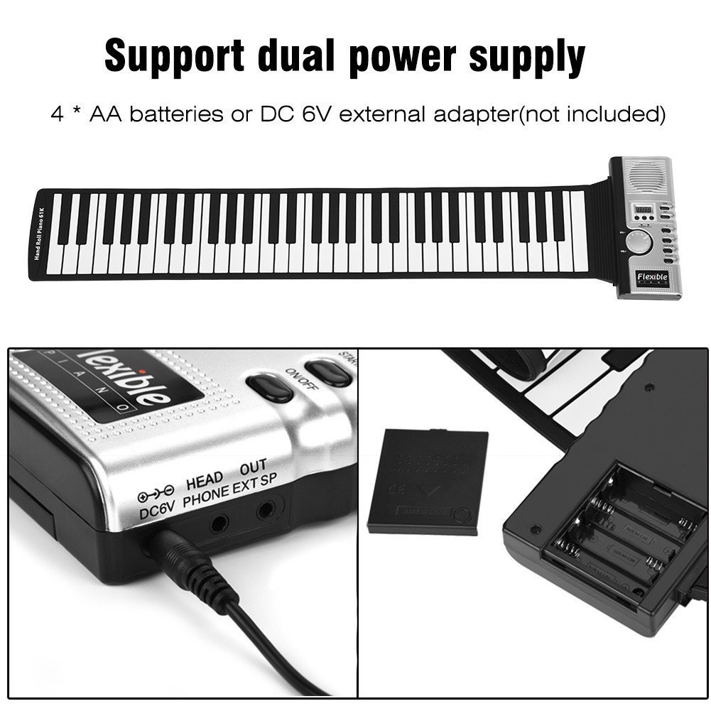 Портативная Мягкая силиконовая – обзор и цена Keyboard Piano 61 Key