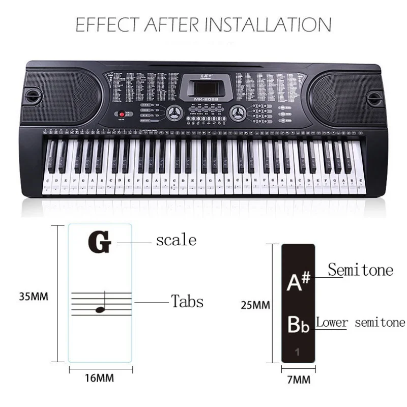 1 шт. наклейки для обучения фо – обзор и цена Keyboard Piano 61 Key