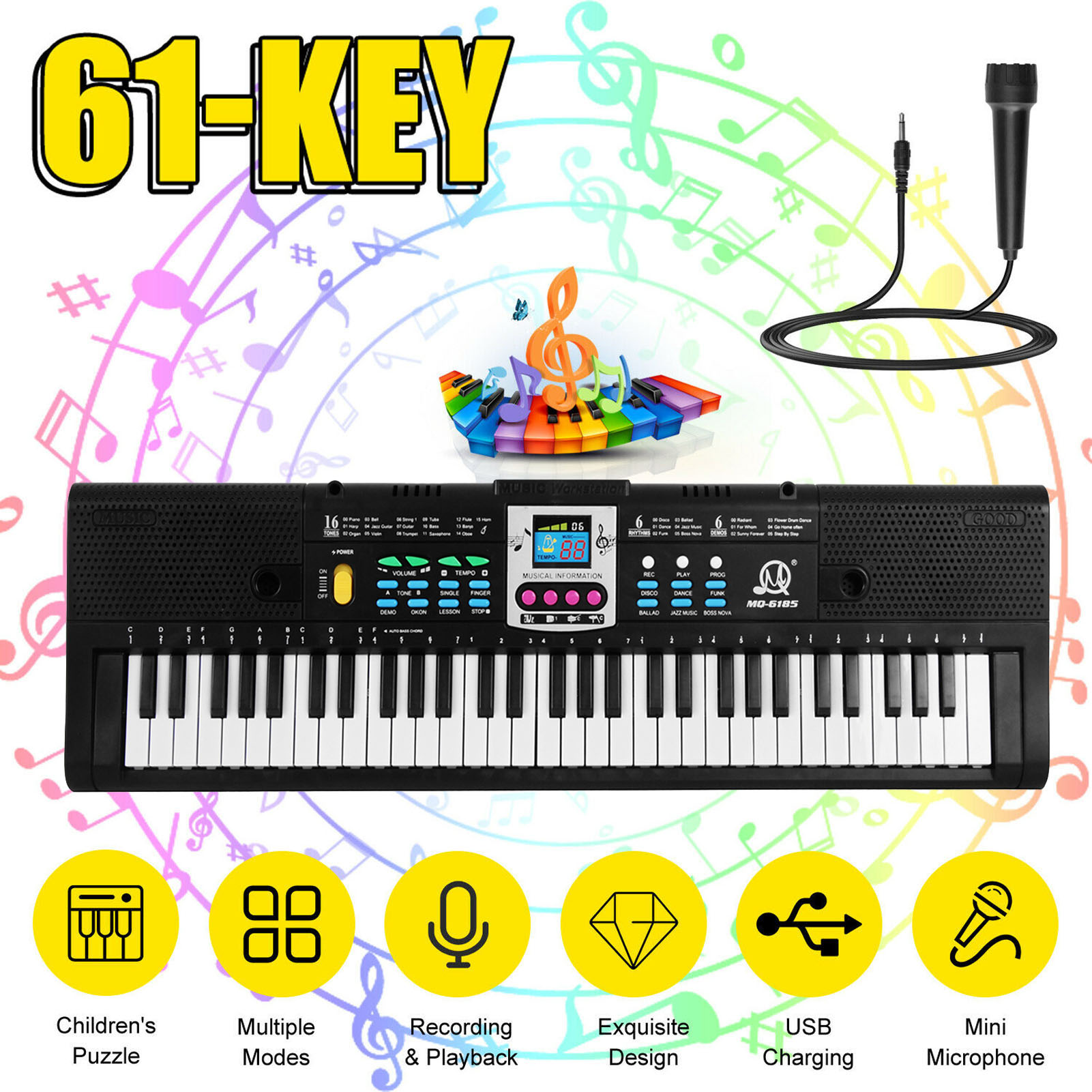 61-клавишная цифровая музыкаль – обзор и цена Keyboard Piano 61 Key
